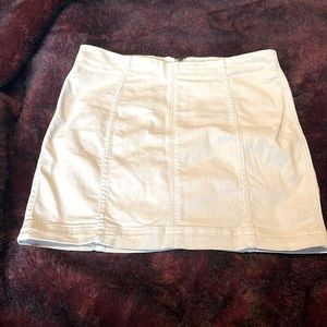 Free People soft blush denim mini skirt